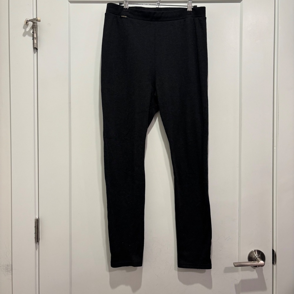 Wedze Decathlon Womens Black Thermal Base Layer Leggings Size L 5856